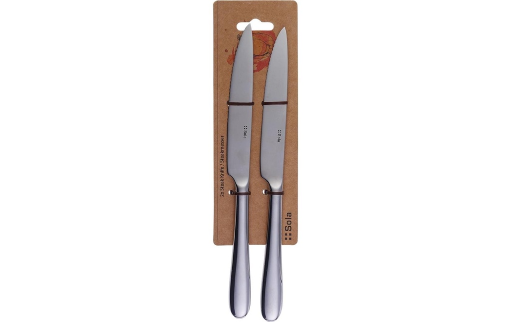 Sola Couteau à steak Basic Alpha, poli, 2 pièces