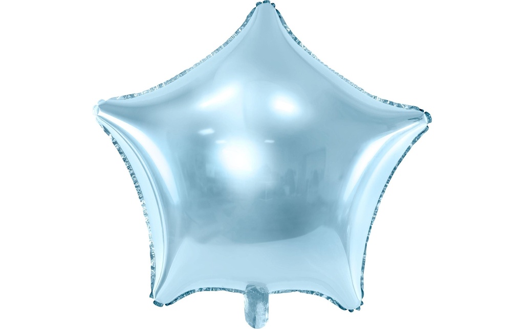 Partydeco Ballon en aluminium Star Bleu clair