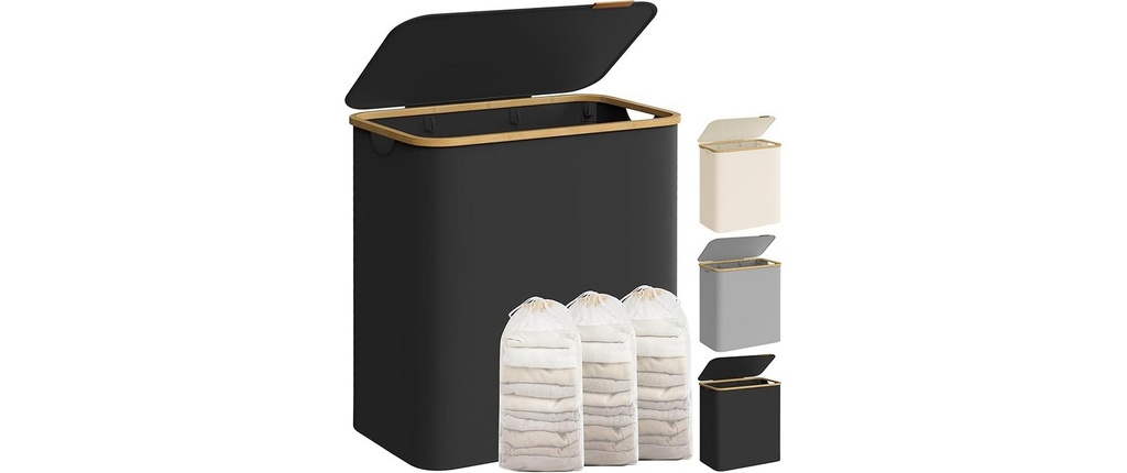 Songmics Corbeille à linge 150 l, Noir