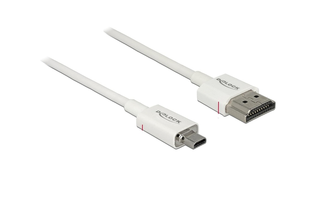 Delock Câble 4K 60Hz HDMI - Micro HDMI (HDMI-D), 0.25 m, Blanc