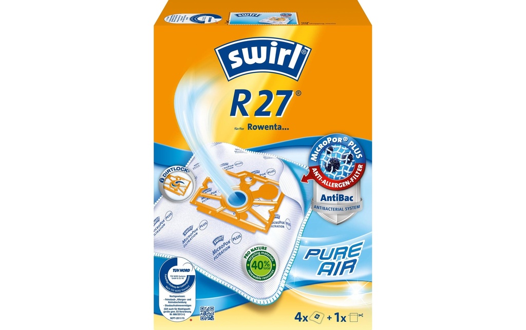 Swirl Sac filtrant pour aspirateur R 27 4 Pièce/s