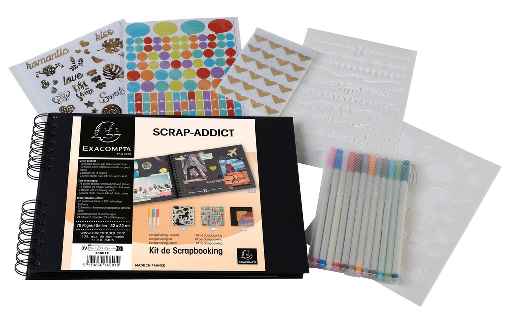 [120016801] EXACOMPTA Kit Scrapbooking album incl. (4 pces)