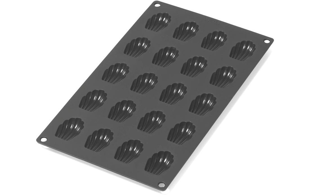 Lékué Boîte à madeleine Silicone, Noir, 20 alvéoles