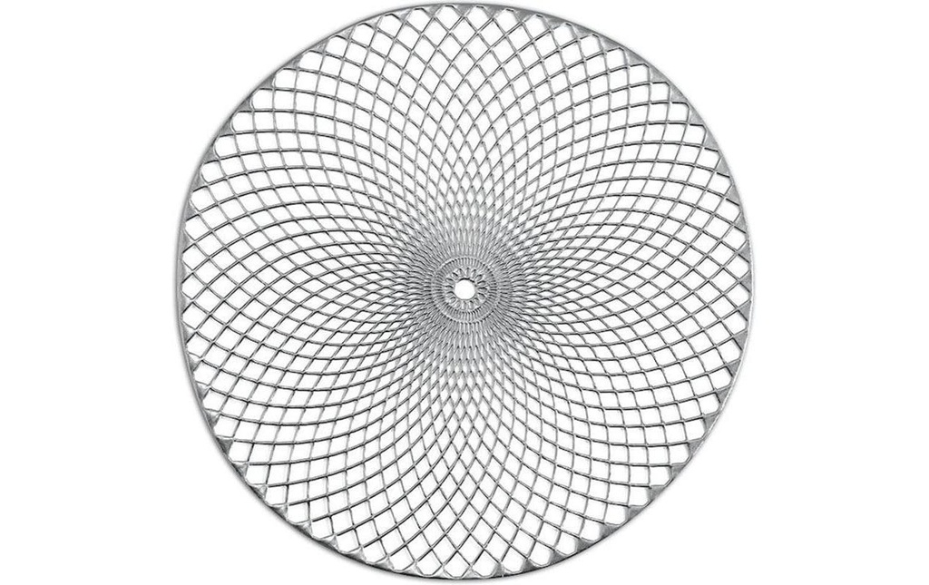 Zeller Present Set de table Mandala Rond, 38 cm, Argenté