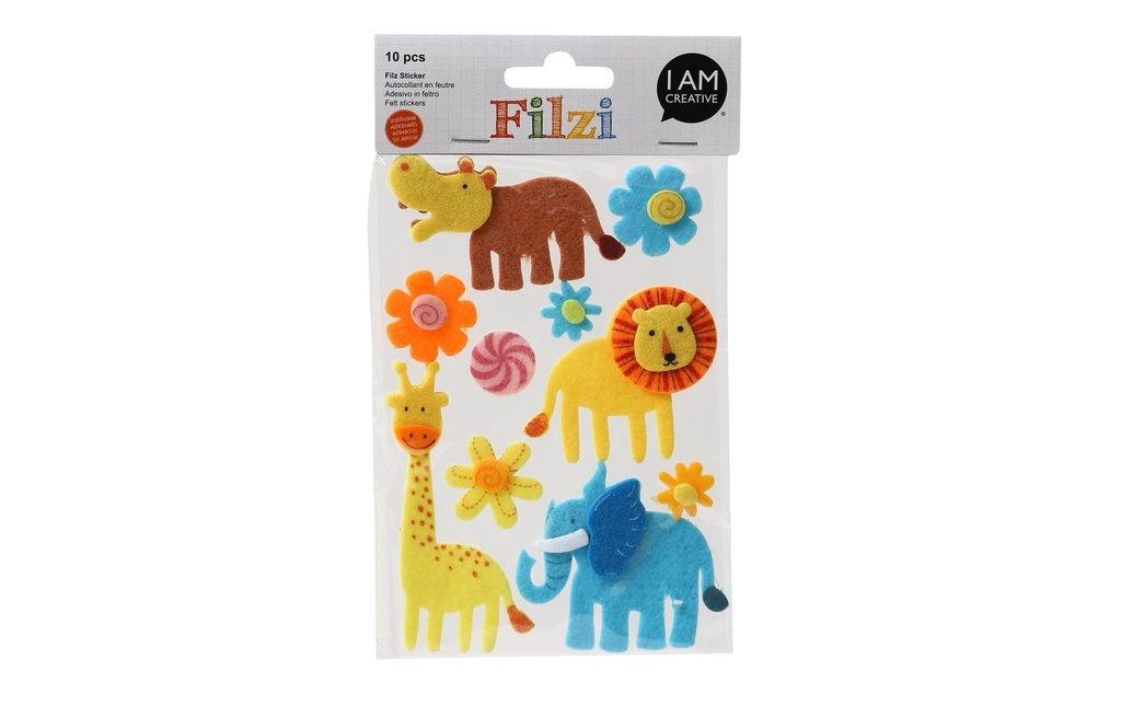 I AM CREATIVE Autocollant à motif FILZI La jungle 10 Pièce/s