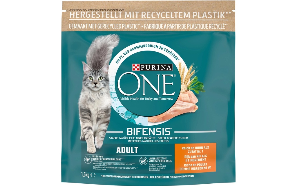 Purina ONE Alimentation sèche Adulte Poulet et farine complète, 1.5 kg