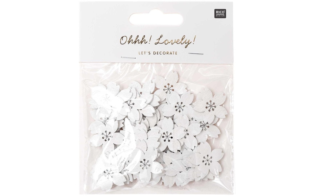 Rico Design Décoration à éparpiller Fleur de cerisier 48 pièces, Blanc