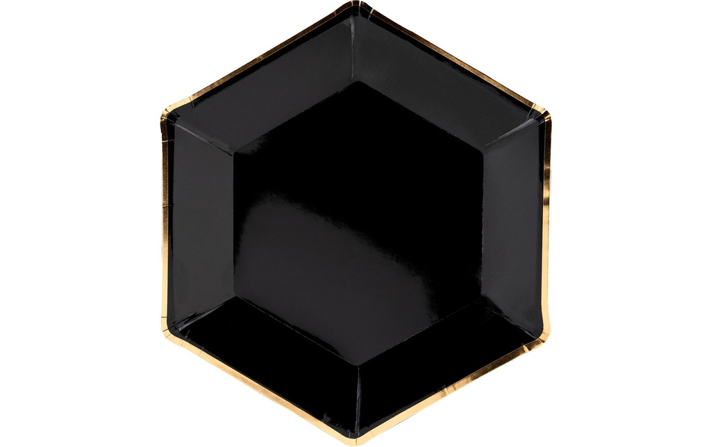 Partydeco Assiettes jetables Let's Celebrate 23 cm, 6 Pièce/s,  Noir