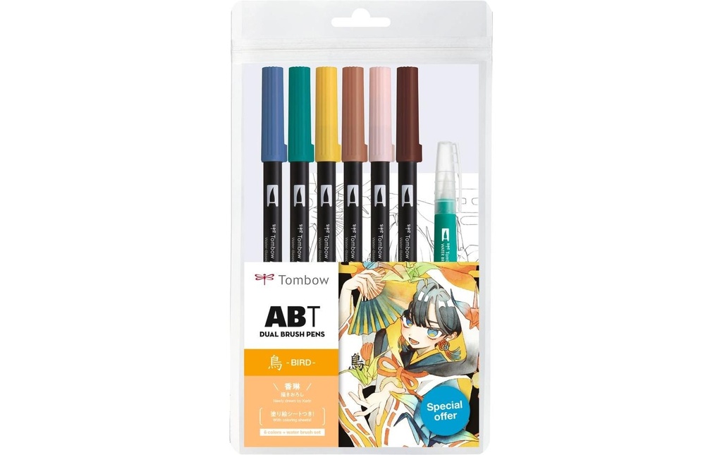 Tombow Brushpen Manga Bird 6 pièces