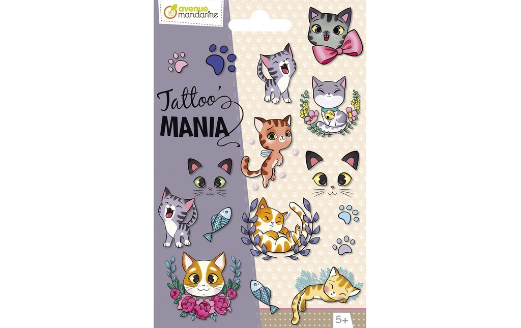 Avenue Mandarine Kits de tatouage Tattoo Mania Chats