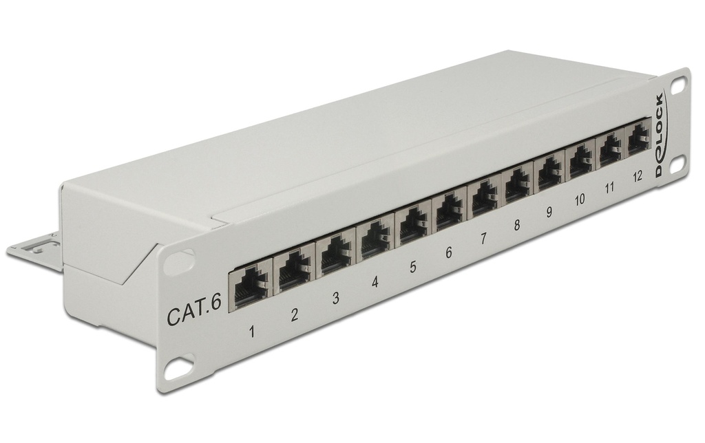 Delock Panneau de réseau 12 Port 10 Cat.6 LSA Gris