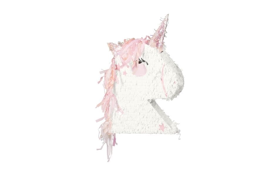 Partydeco Pinata pliable Tête de licorne, 41 x 48 x 10 cm
