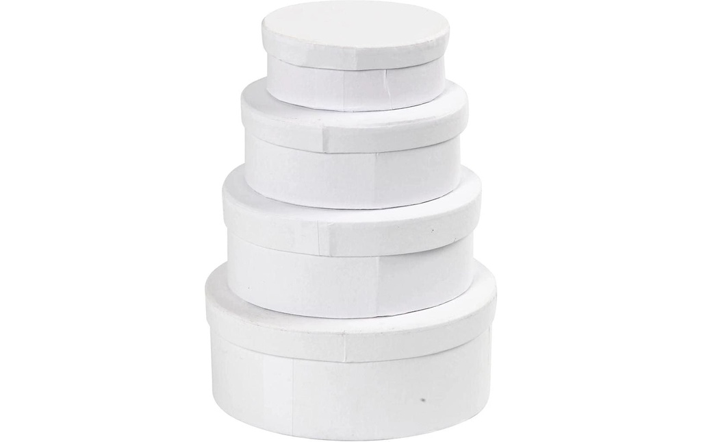 Creativ Company Boîte en carton ovale 4 Pièce/s, Blanc