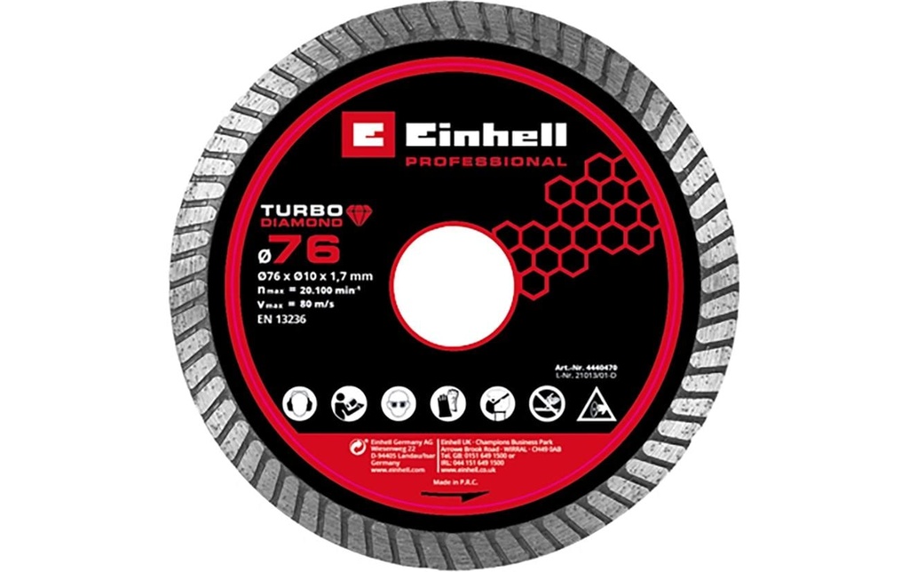 Einhell Professional Disque à tronçonner DIA 76 x 1.7