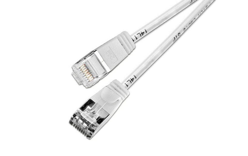 SLIM Câble patch slim RJ-45 - RJ-45, Cat 6, U/FTP, 20 m, Blanc