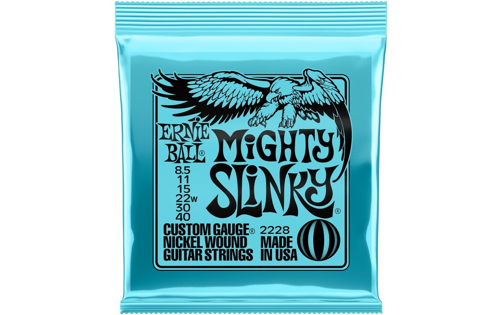 Ernie Ball Cordes de guitare 2228 Mighty Slinky – Mighty 8.5 - 40
