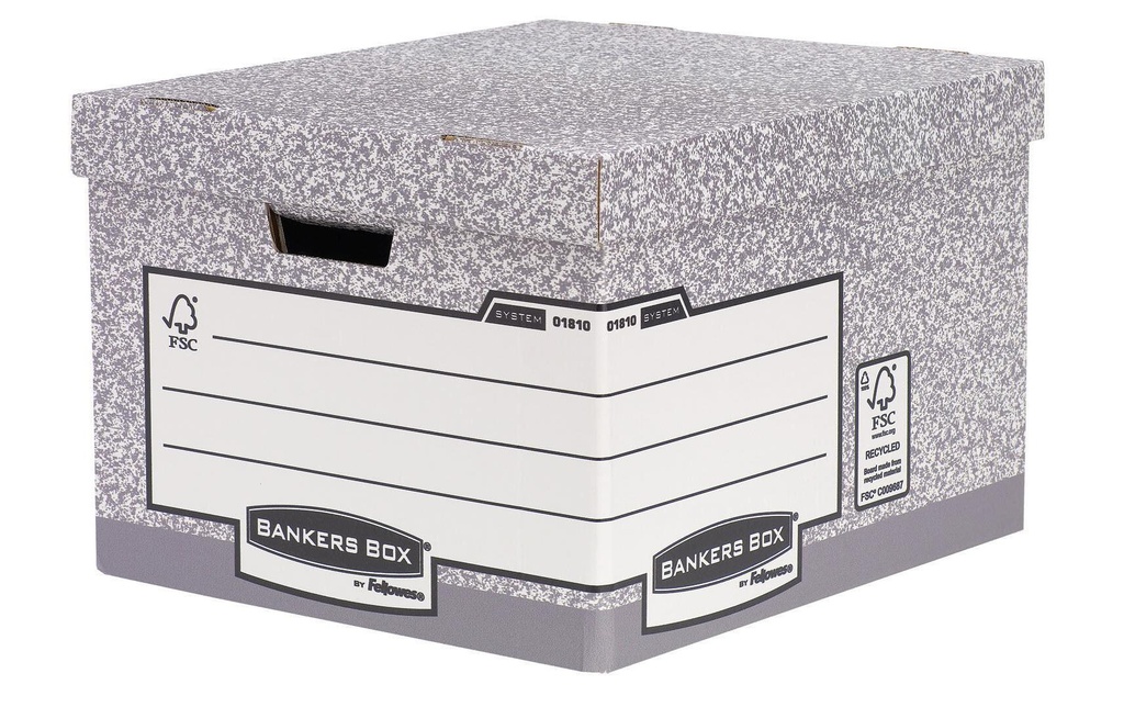 Fellowes Boîte d’archivage Bankersbox System 29.4 x 38.7 x 44.5 cm Gris