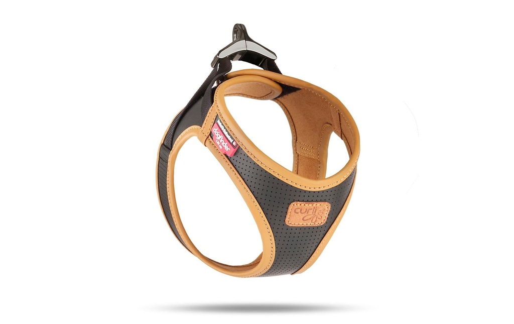 curli Harnais Cuir de pomme, XS, noir