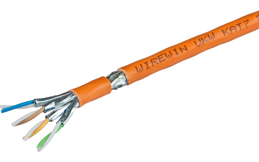 Wirewin Câble de pose VKW SFTP K7 LSOH3 Cat 7, S/FTP, 500 m, Orange