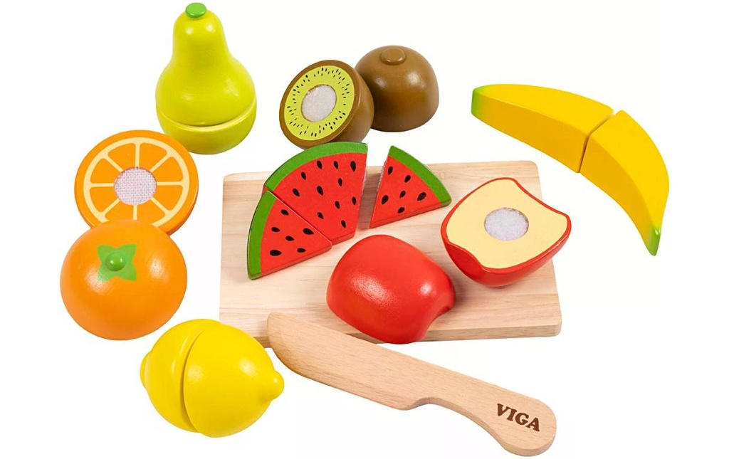 Viga Aliments jouets Set de fruits à couper 17 pièces