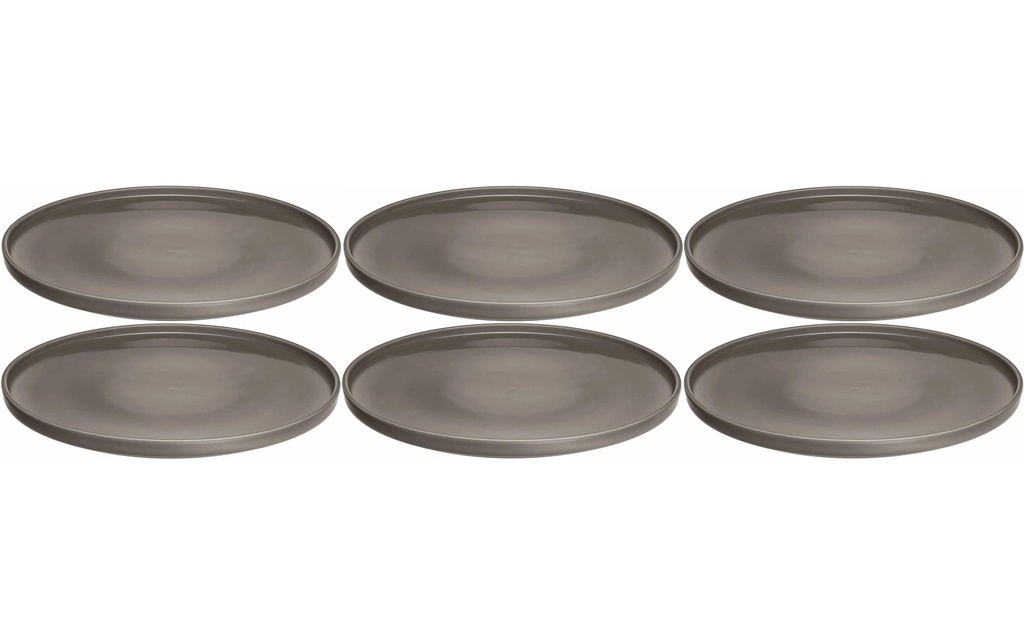 LEONARDO Assiette non décorative Roma 6 Pièce/s,Taupe
