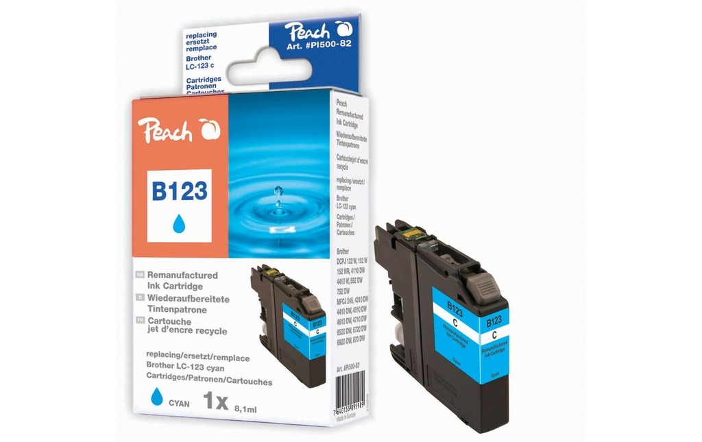 Peach Encre Brother LC-123 Cyan
