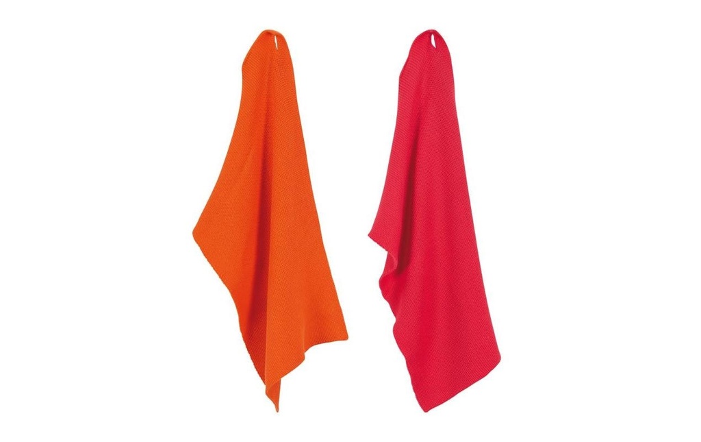 pad Chiffon de nettoyage Monte 2 Pièce/s, Rouge/Orange