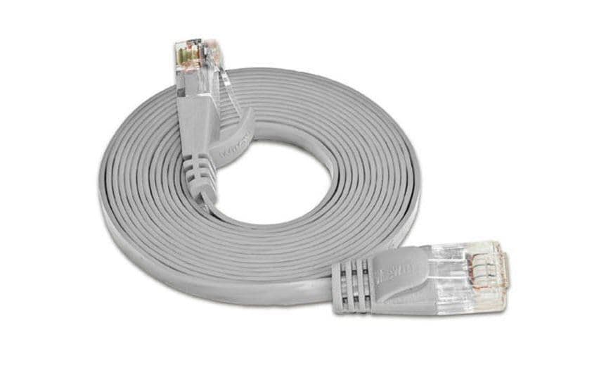 SLIM Câble patch slim RJ-45 - RJ-45, Cat 6, UTP, 0.1 m, Gris