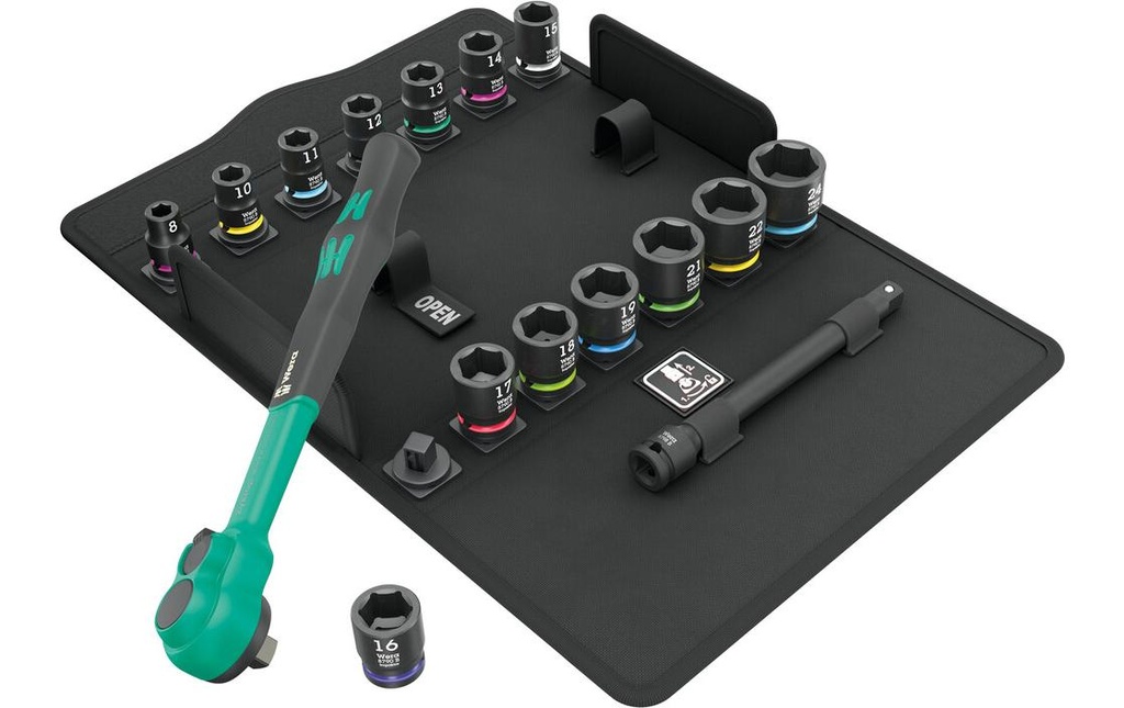 Wera Jeux de cliquets Zyklop Comfort 8100 SB 12 métrique, 3/8