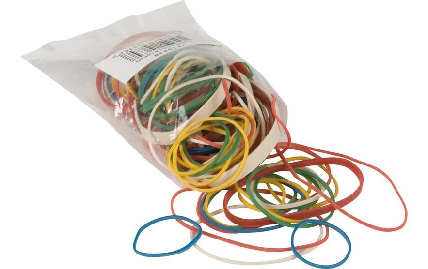 Q-CONNECT Elastiques coul. assort. 25g (25 pces)