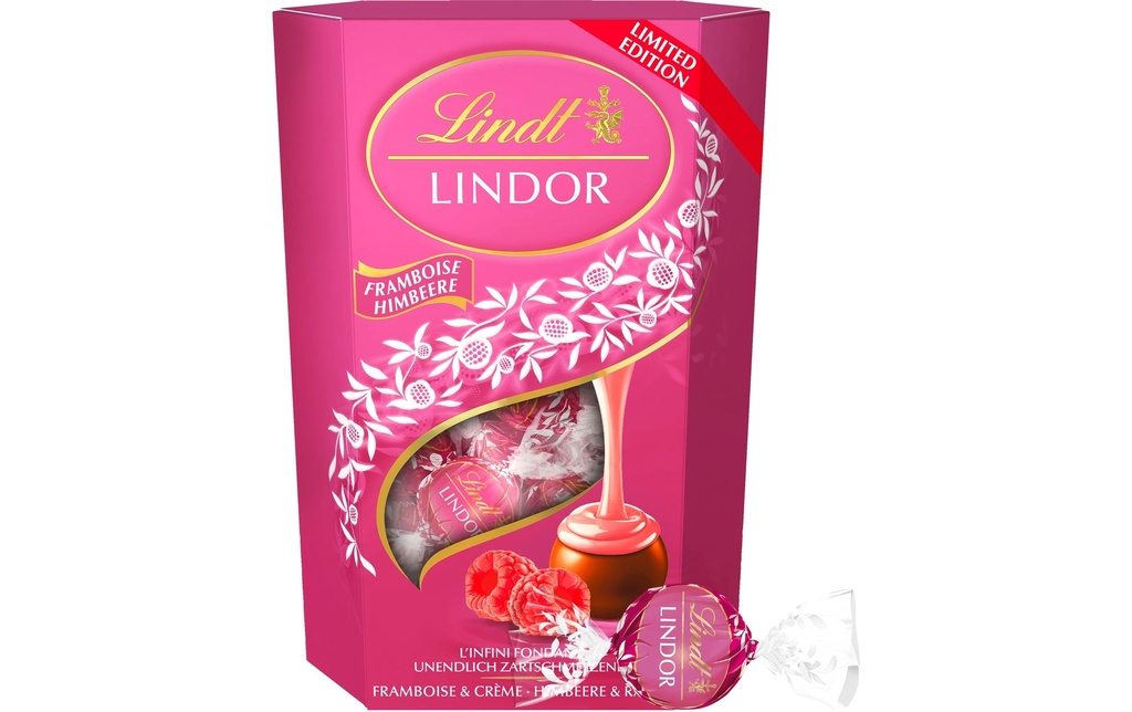 Lindt Pralines au chocolat Lindor Kugeln Framboise & crème 200 g