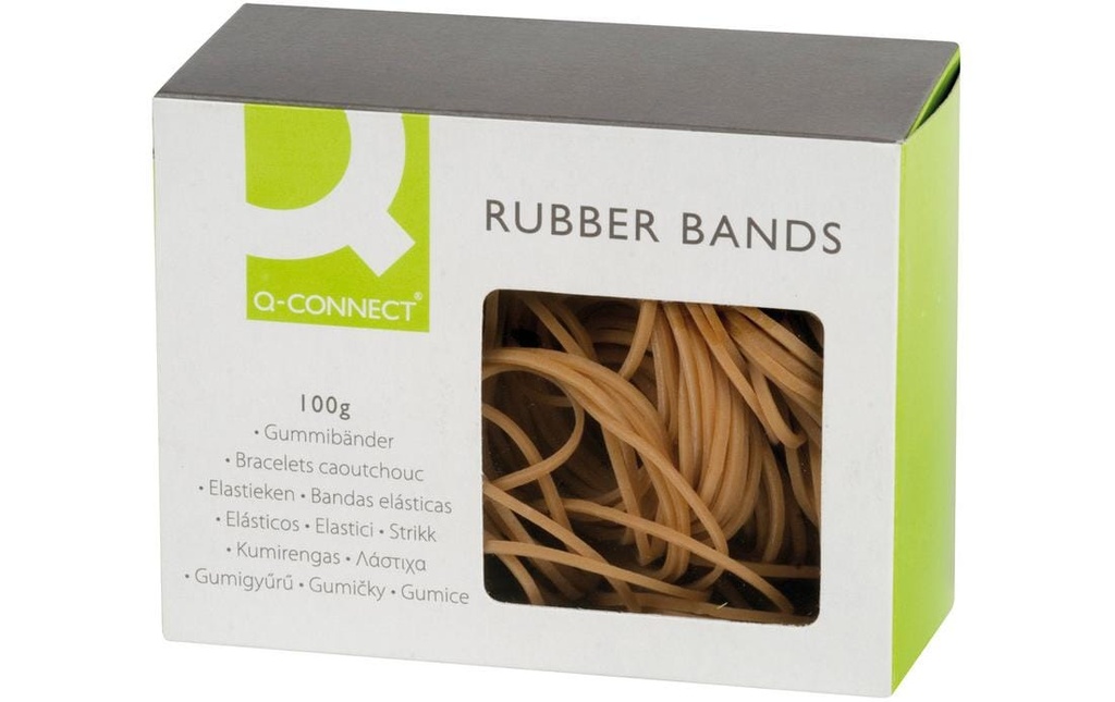 Q-CONNECT Elastiques brun assort.100g (100 pces)