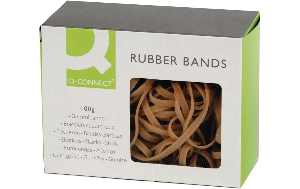 Q-CONNECT Elastiques no.38 brun 100g (100 pces)