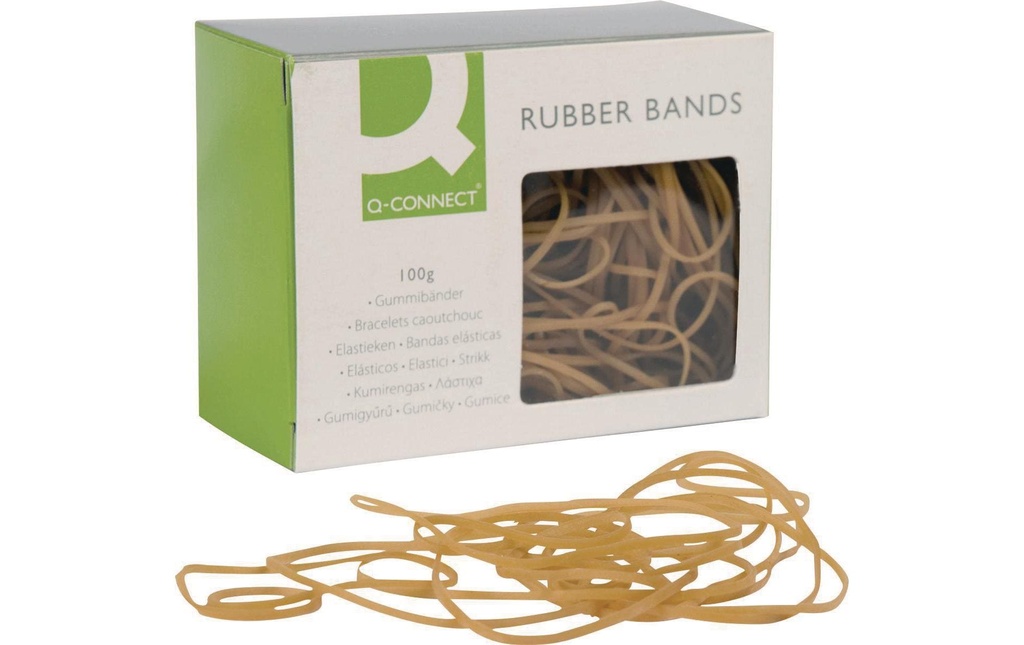 Q-CONNECT Elastiques no.64 brun 100g (100 pces)