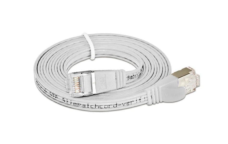 SLIM Câble patch slim RJ-45 - RJ-45, Cat 6, STP, 20 m, Blanc