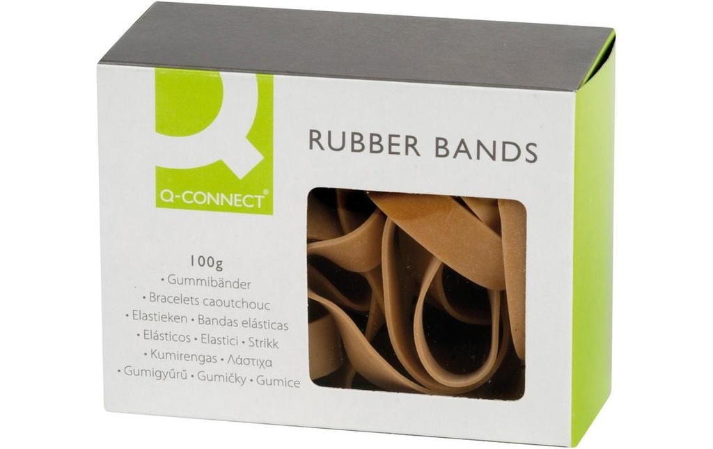 Q-CONNECT Elastiques no.88 brun 100g (100 pces)