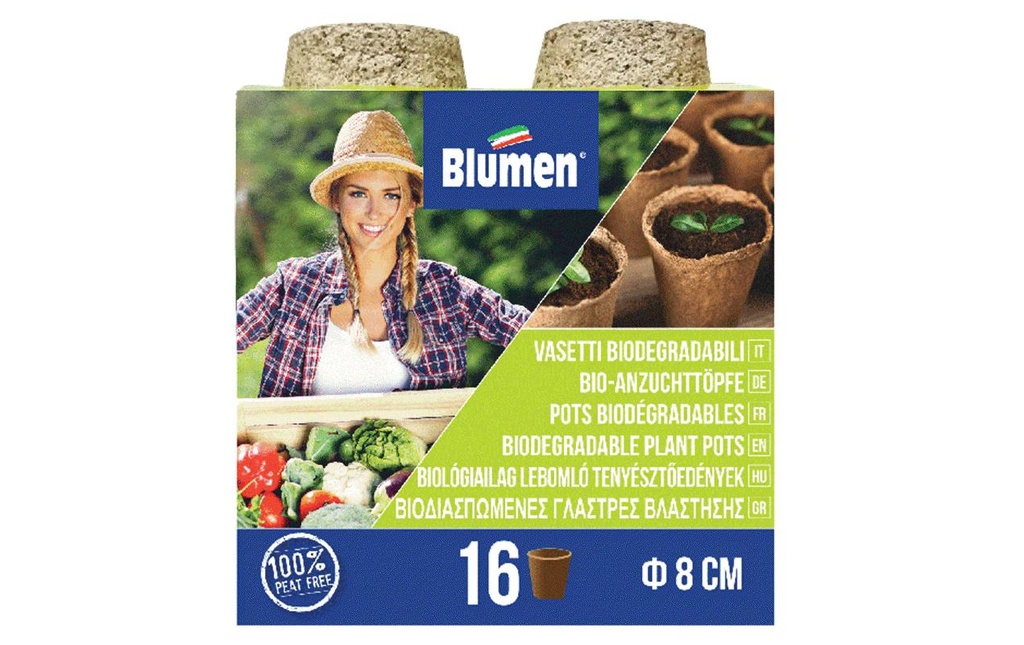 Blumen Godets de culture Ø 8 cm,  rond, 16 pièces