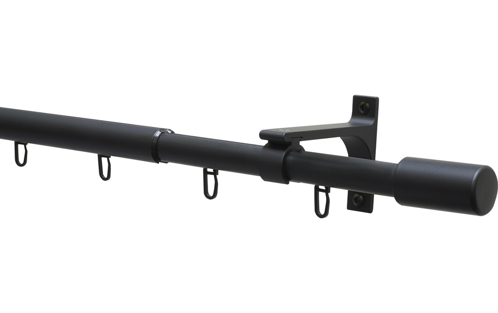 Gardinia Tringle de rideau Set Thasos 100-190 cm, noir mat