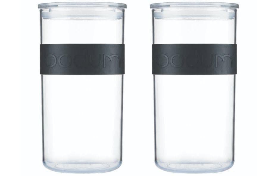 Bodum Bocal à provisions Presso 2 pièces, 2 l, Transparent/Noir