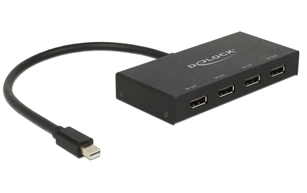 Delock Diviseur de signaux à 4 ports & Extender Mini-DP – DP