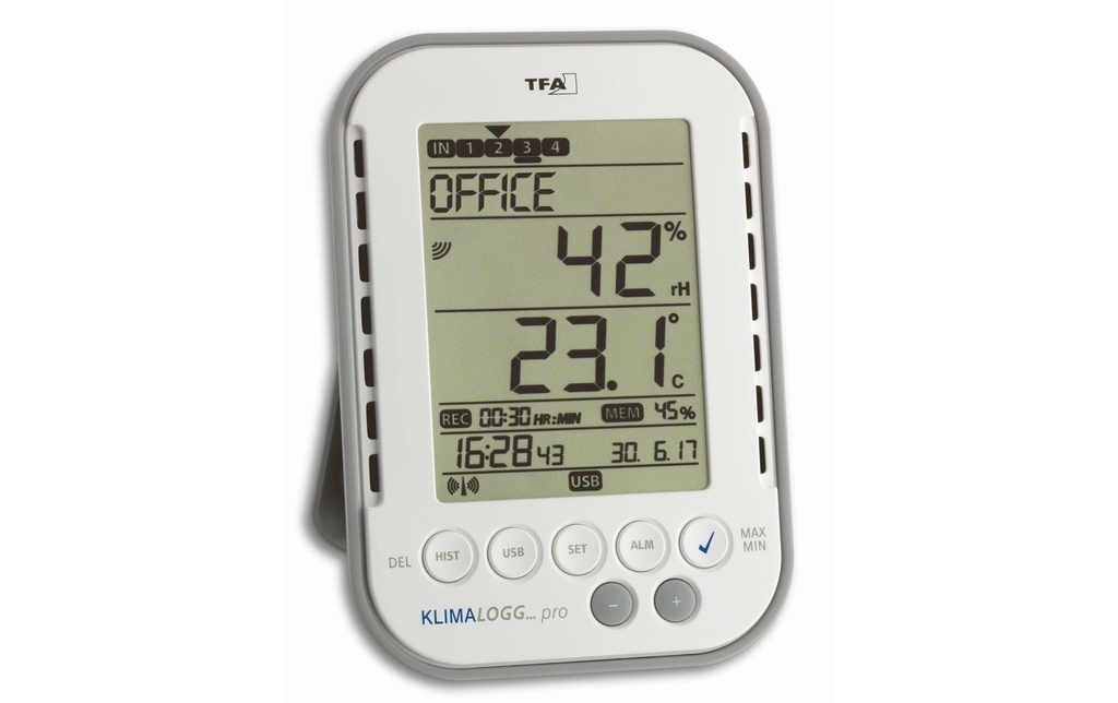 TFA Dostmann Thermo/hygromètre Klima Logg Pro