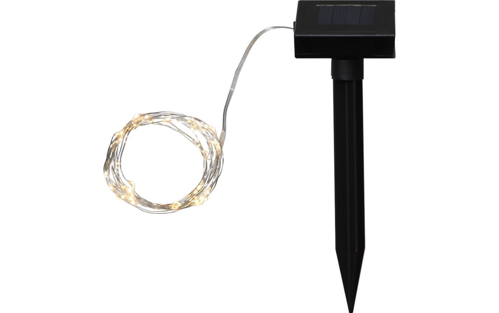Star Trading Guirlande lumineuse Solar Dew Drop 500 cm, Argent