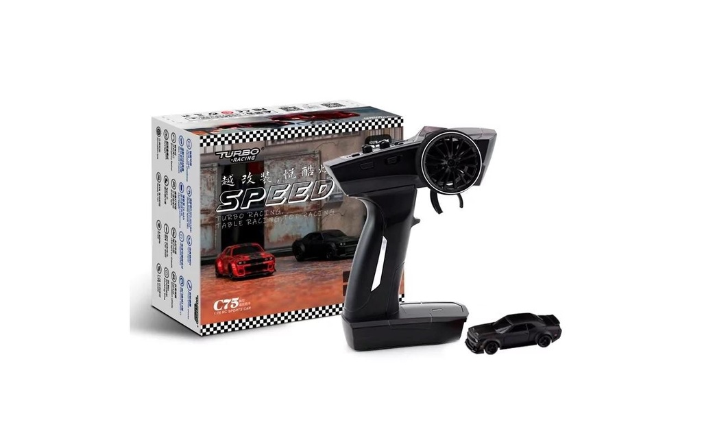 Turbo Racing Micro Muscle Car Noir, RTR, 1:76