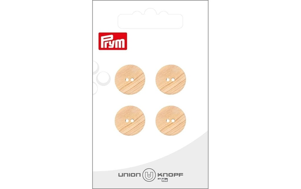 Prym Union Knopf Boutons 2 trous 15 mm, 4 pièces, Beige