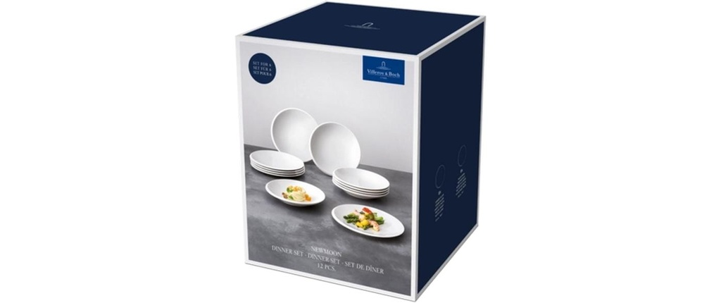 Villeroy & Boch Set de dîner New Moon 12 pièces, Blanc