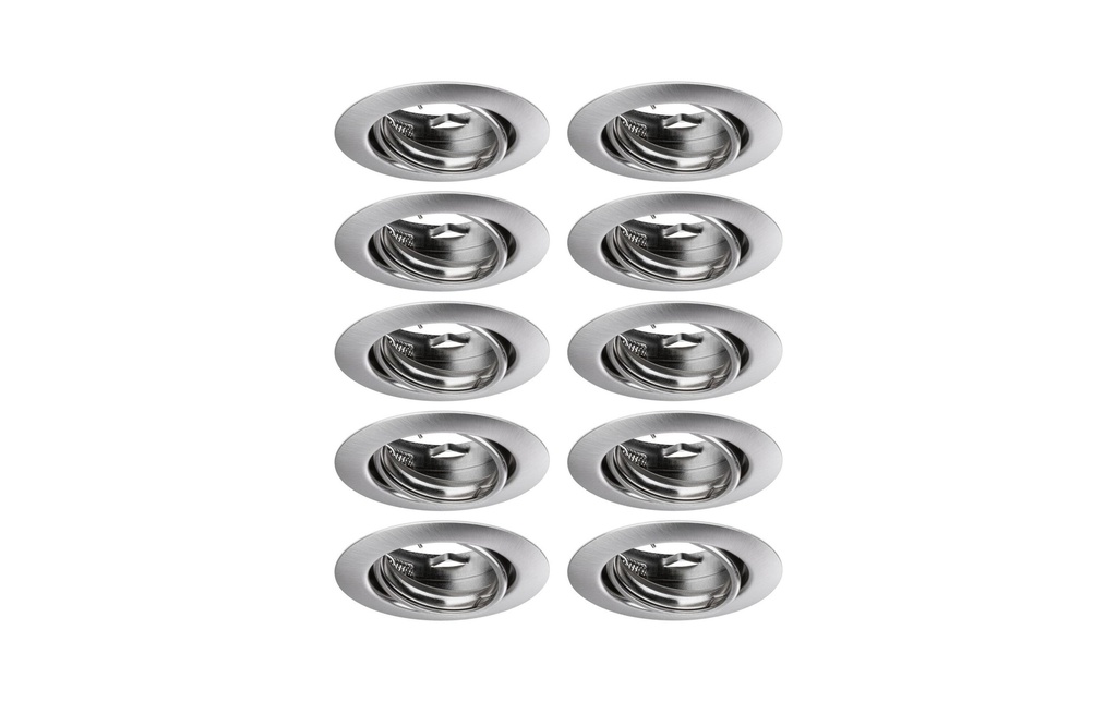 Paulmann Spot encastré Set de base LED, GU10, 10 x 10W, fer