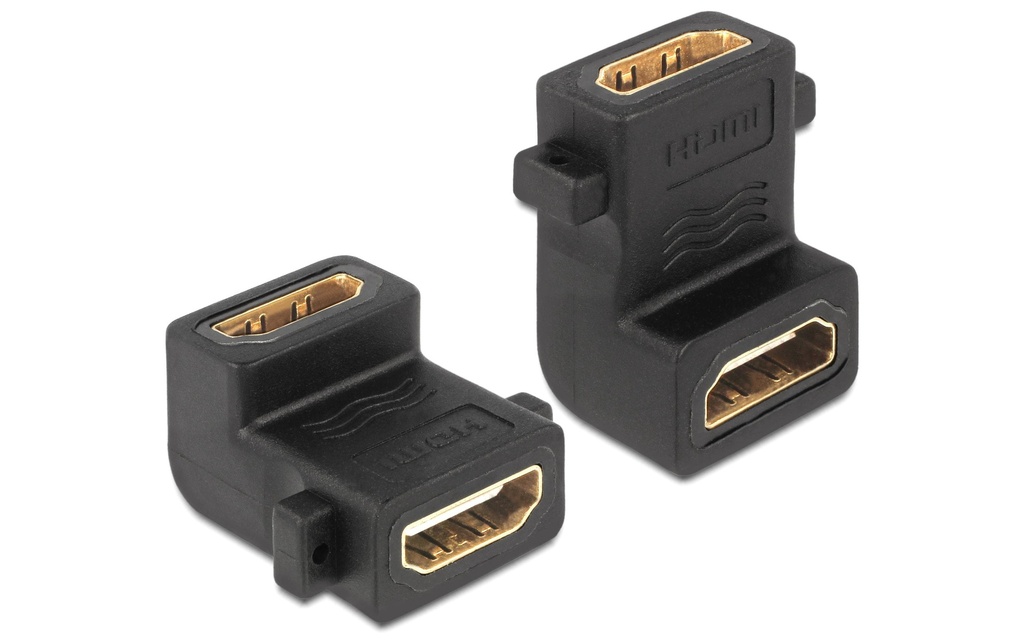 Delock Adaptateur avec terminal à vis coudé à 90° HDMI - HDMI