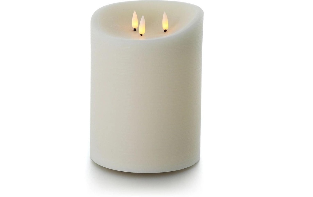 balthasar Bougie d'extérieur LED cire véritable, crème