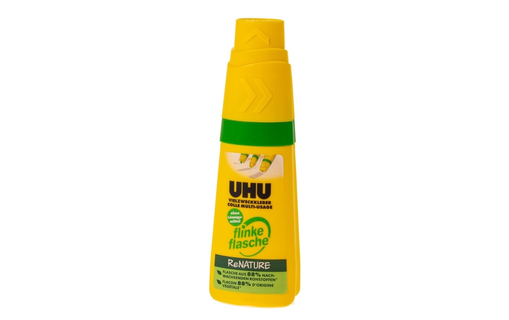 UHU Bâton de colle «bouteille rapide» ReNature 40 g, Transparent