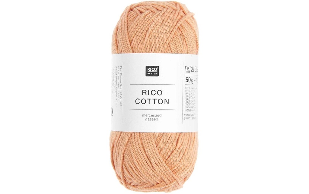 Rico Design Fil de coton Abricot, 50 g, 125 m